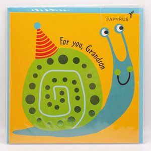 Happy Birthday to My Grandson Snail Papyrus Card